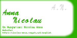 anna nicolau business card